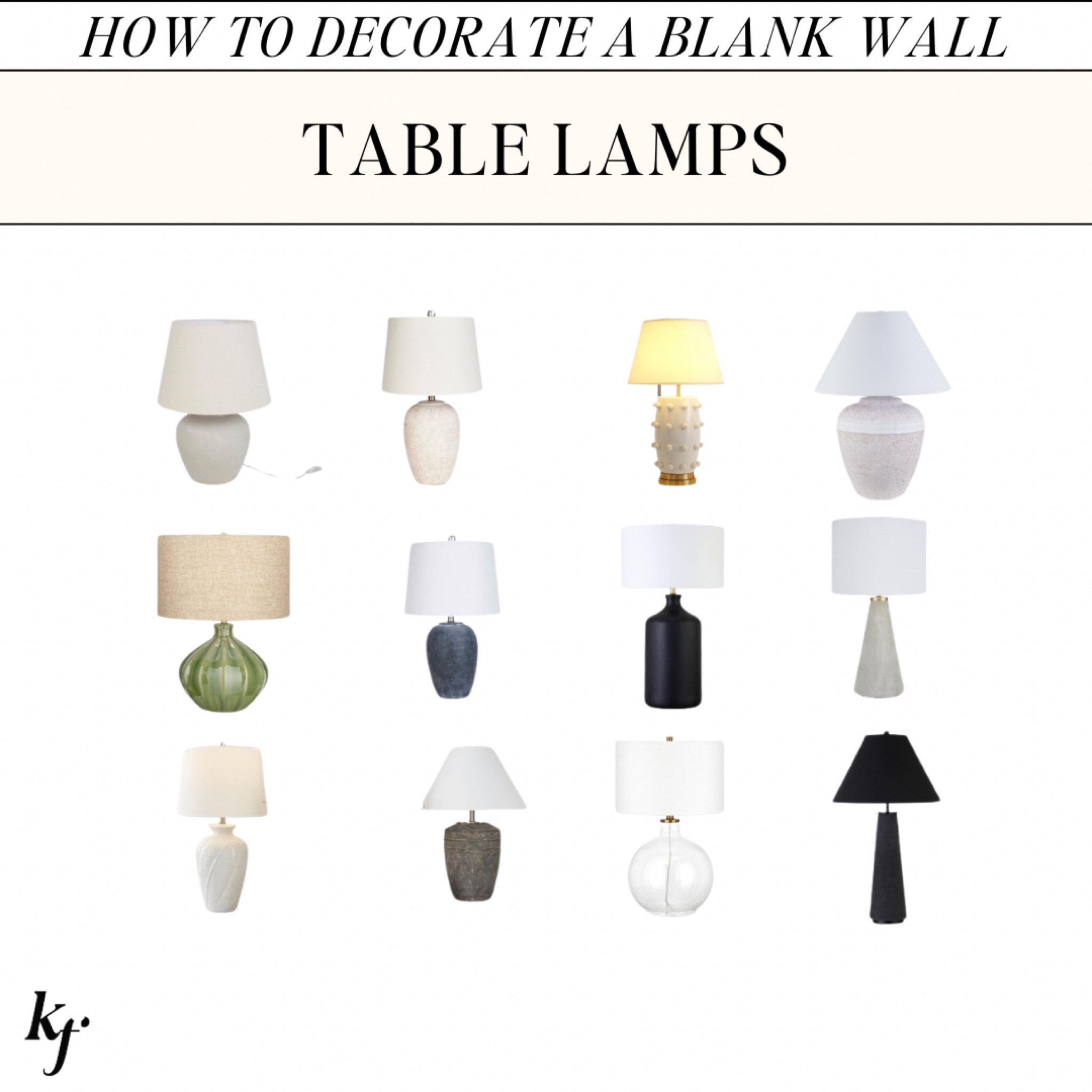 Table lamps for your console table!
