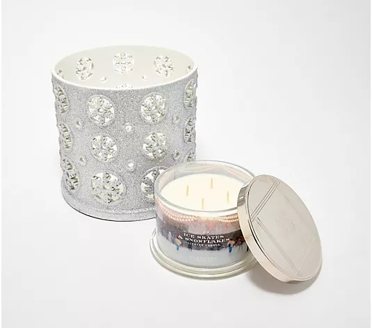 HomeWorx by Slatkin + Co. Snowflake Luminary w/ 18oz Candle - QVC.com | QVC