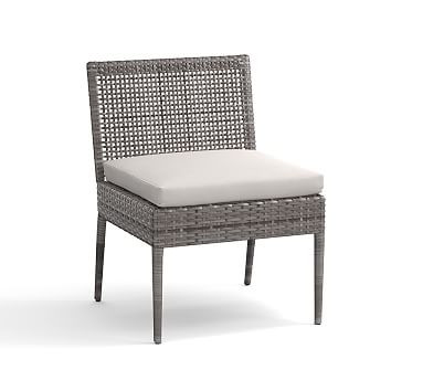 Cammeray All-Weather Wicker Dining Side Chair with Cushion, Gray | Pottery Barn (US)
