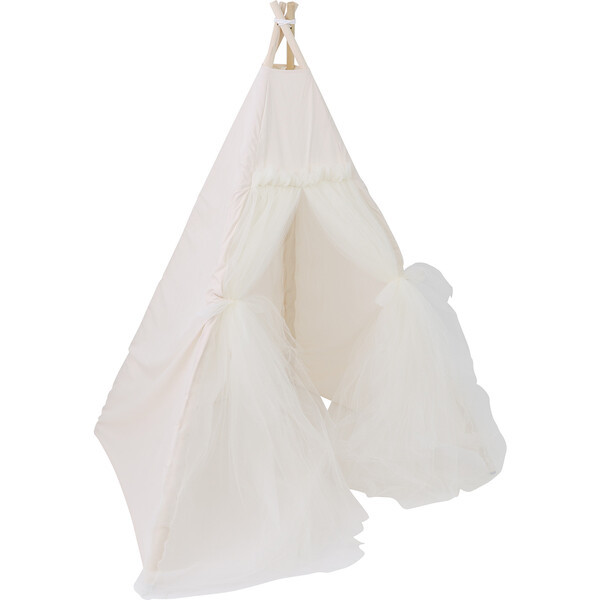 Chrissy Play Tent, Cream Tulle - E&E Kids Seating | Maisonette | Maisonette