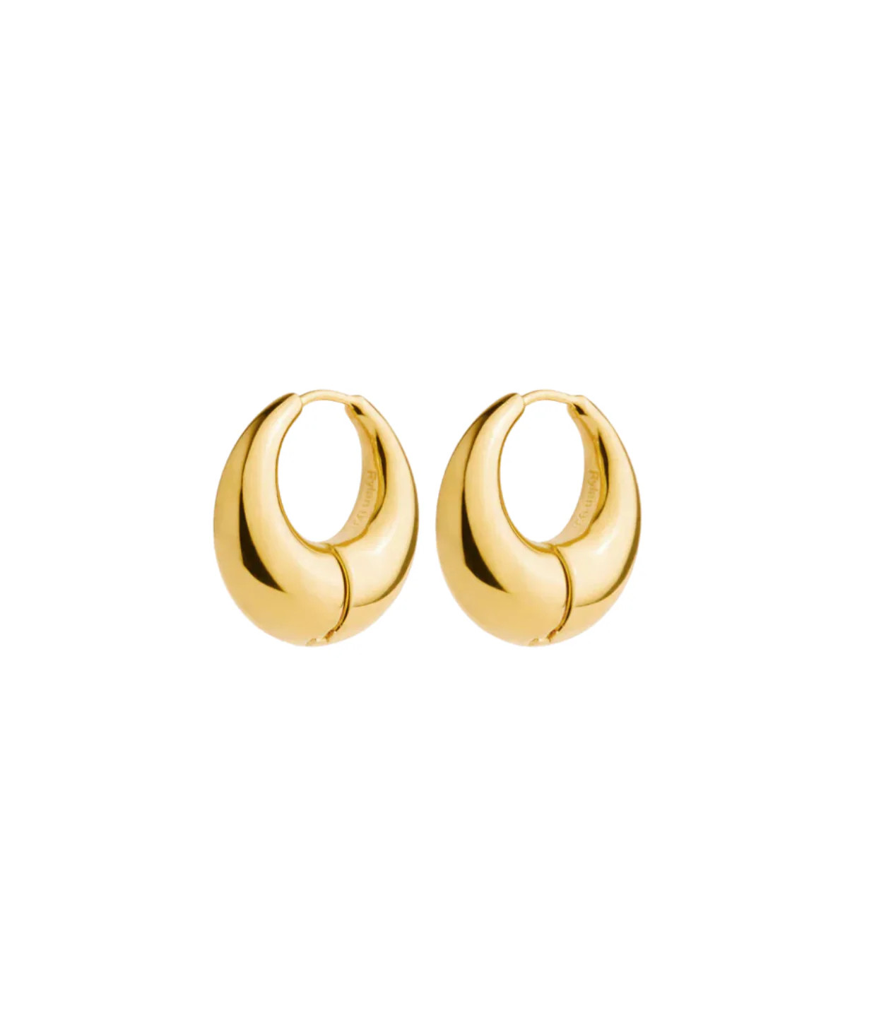 Smooth Moon Hoop Earrings in Gold | Mode Sportif