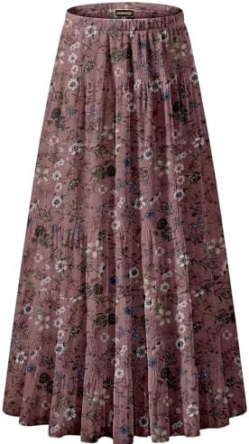 NASHALYLY Women's Chiffon Elastic High Waist Pleated A-Line Flared Maxi Skirts | Amazon (US)