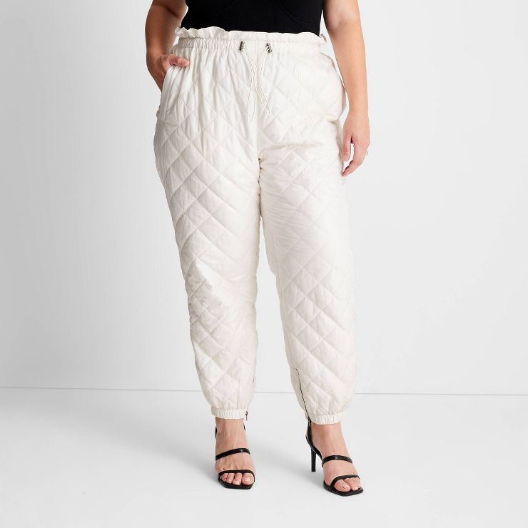 Women's Quilted High-Rise Cinch Waist Jogger Pants - Future Collective™ with Kahlana Barfield B... | Target