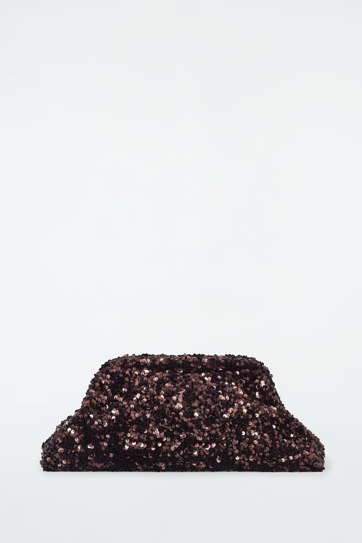 OVERSIZED SEQUINNED FRAMED CLUTCH BAG - CHOCOLATE | COS GB | COS UK