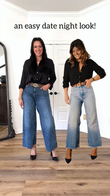 Recreating Pinterest looks, the “crop your jeans for spring” edit!

Sizing:
Jeans-stretchy & TTS, but size down if in between 
Satin shirt-very flowy, wearing small

wide leg jeans | ankle jeans | satin shirt | date night outfit | black heels | gold accessories | stack bracelet | coin pendant necklace | jewelry | smart casual look

#LTKunder50 #LTKsalealert #LTKFind