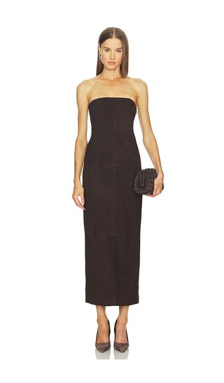 Kim Suede Dress in Chocolate | Revolve Clothing (Global)