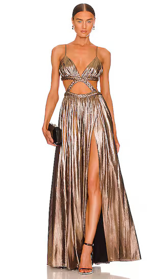 Jett Dress in Metallic Bronze | Revolve Clothing (Global)