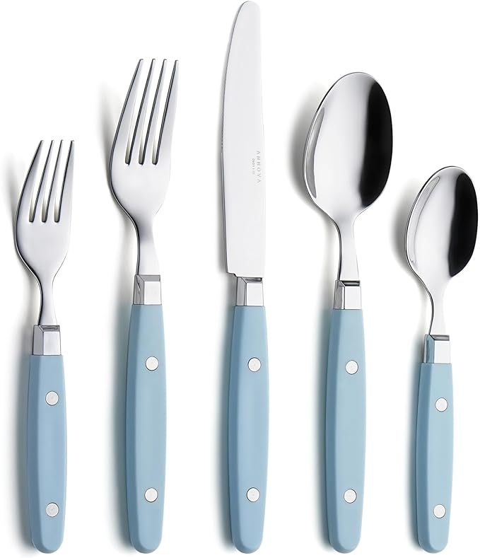 ANNOVA Silverware Set 20 Pieces Stainless Steel Color Handle With Rivet/Retro Flatware - 4 x Dinn... | Amazon (US)