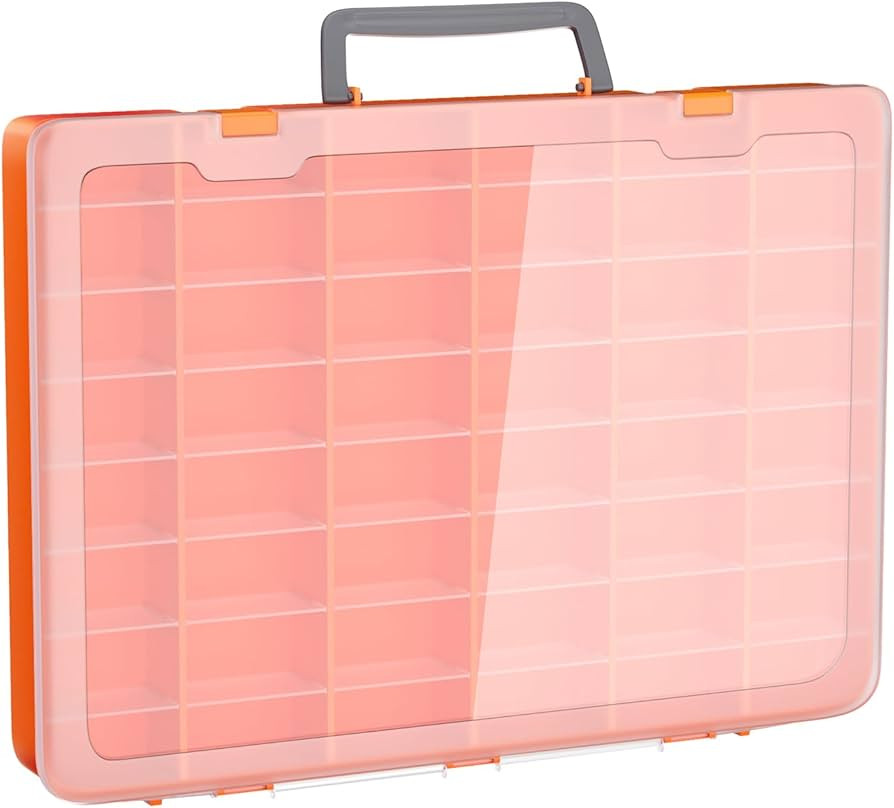 48 Grids Large Plastic Organizer Box with Adjustable Dividers, Beads Storage Containers Compartme... | Amazon (US)
