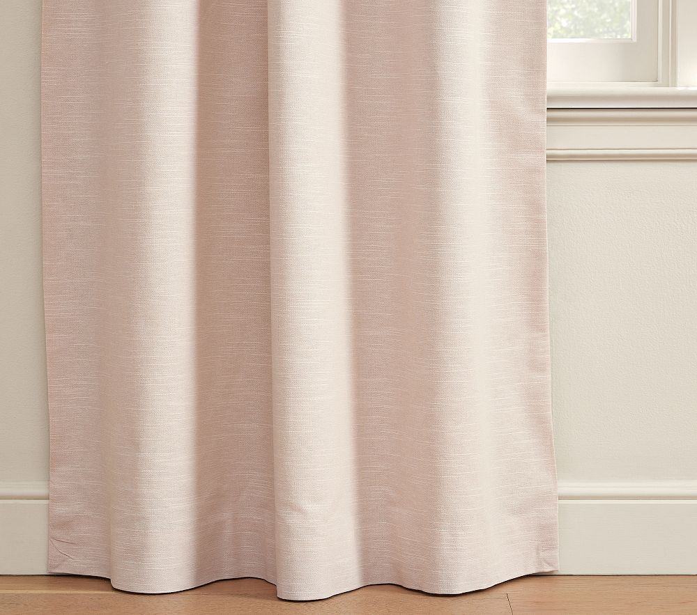 Evelyn Linen Blackout Curtain | Pottery Barn Kids