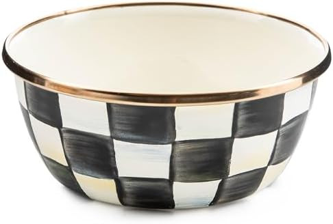 MACKENZIE-CHILDS Enamel Pinch Bowl, Small Bowl for Kitchen Ingredients, 1.5-Cup Capacity, Gray-an... | Amazon (US)