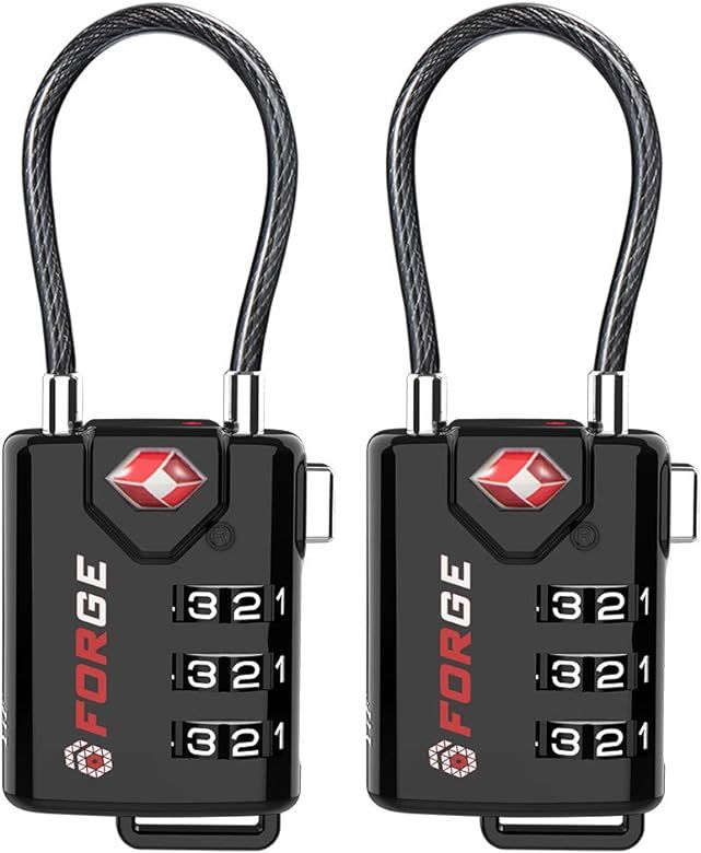 Amazon.com | TSA Approved Cable Luggage Locks, Re-settable Combination with Alloy Body | Luggage ... | Amazon (US)