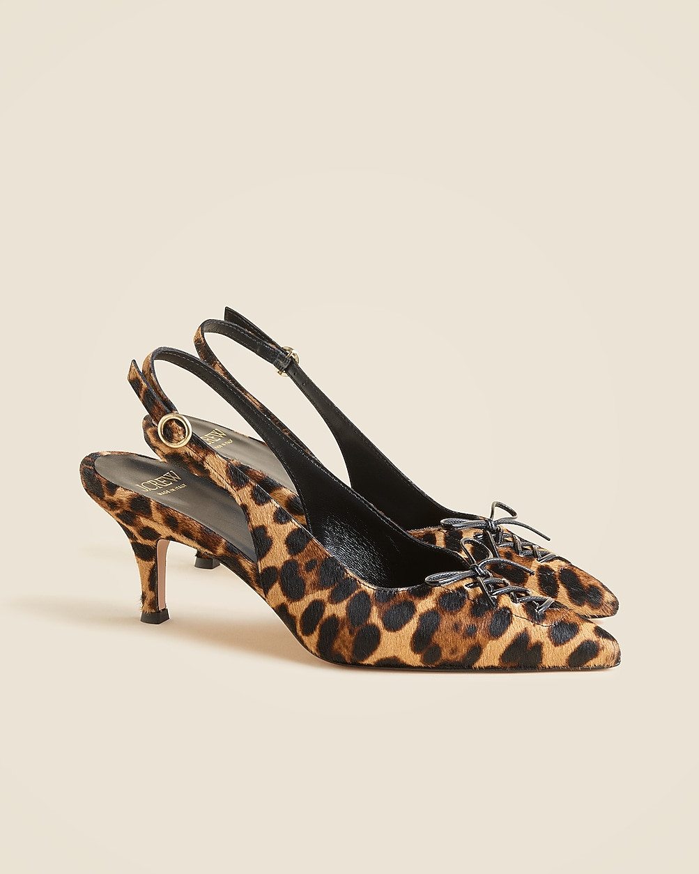 Made-in-Italy Colette lace-up slingback pumps in calf hair | J. Crew US