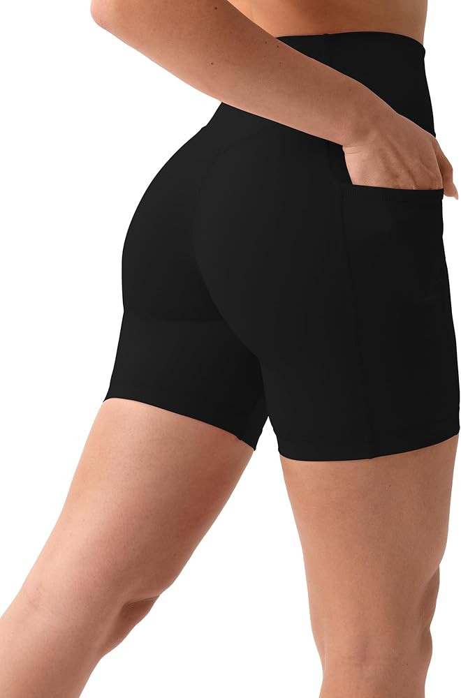 PAVOI ACTIVE Shorts with Pockets | Compressive High Waisted Butt Sculpting 4" & 6" Women's Biker ... | Amazon (US)