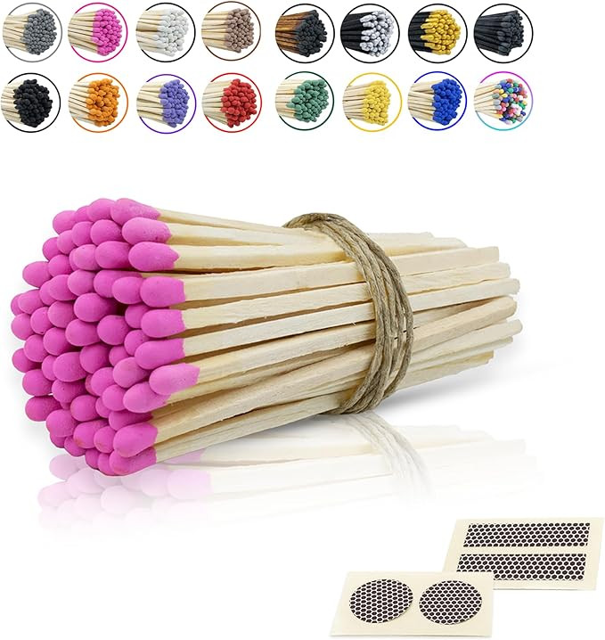 4" Inch Long Wooden Refill Matchsticks with Strike Stickers - Safety Matches Wholesale Bulk Loose... | Amazon (US)