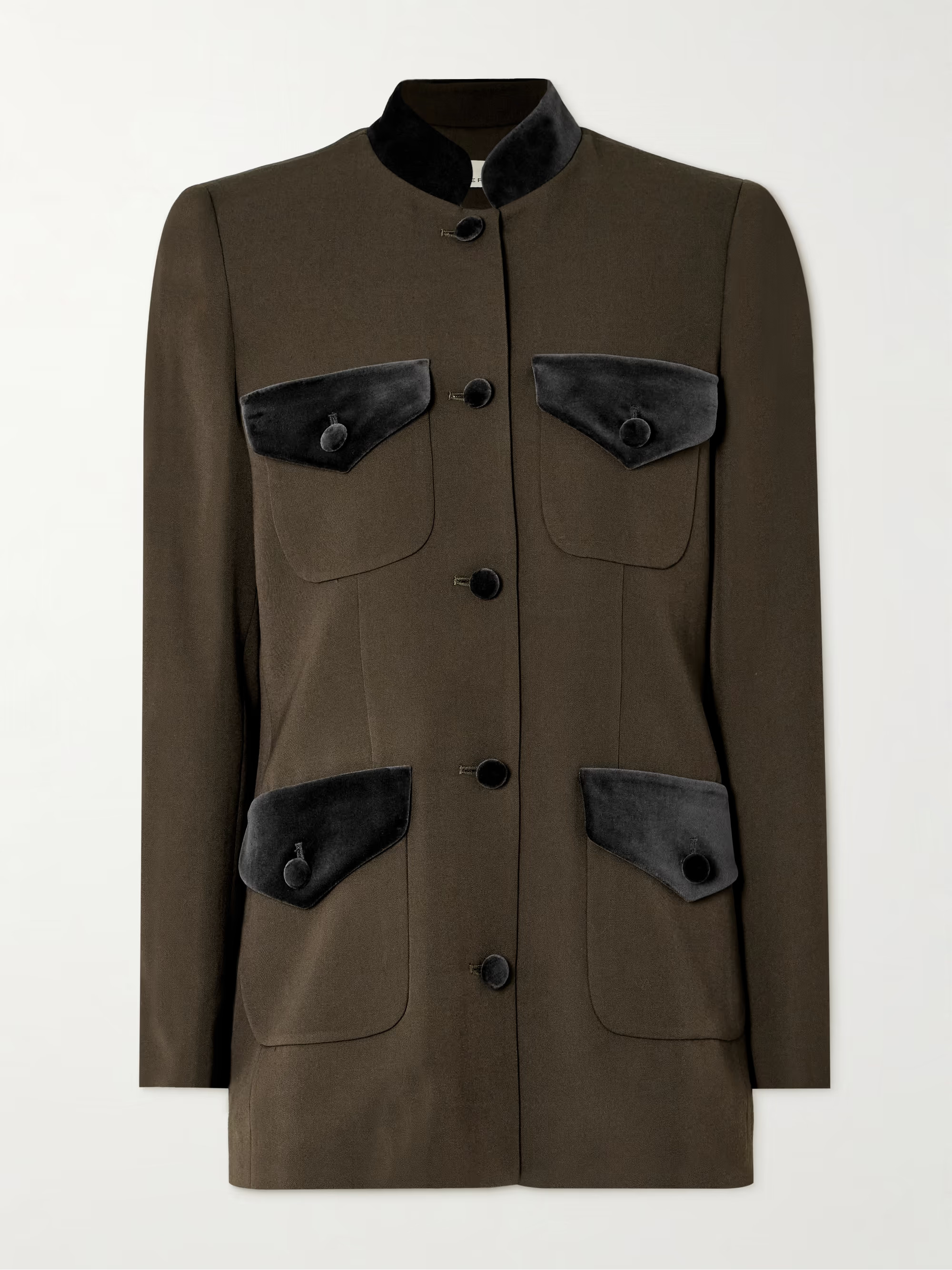 Raja velvet-trimmed wool-blend blazer | NET-A-PORTER (US)