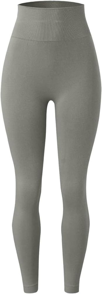 XIAOBU Workout Leggings Women's High Waist Butt-Lifting Stretch Slim Yoga Pants Solid Casual Sports  | Amazon (US)
