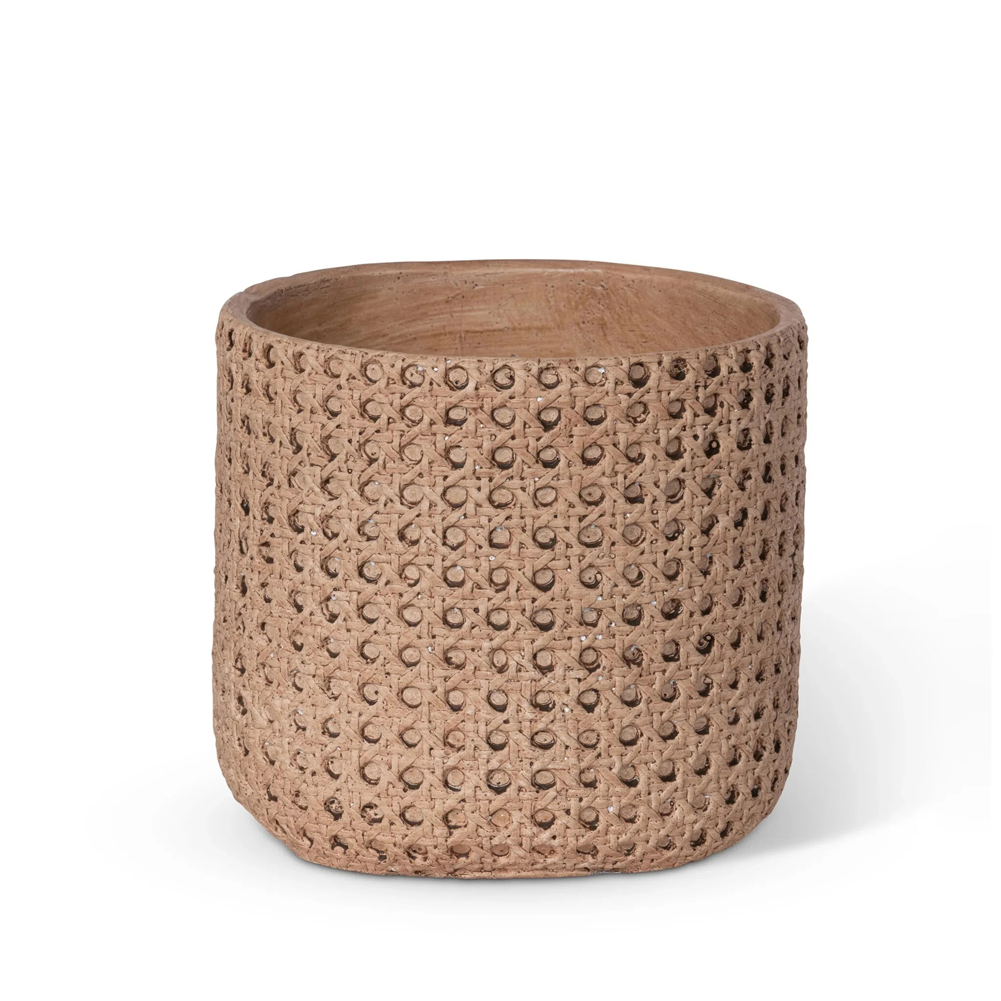 M Round Cane Orange Terracotta  Pot | Wayfair North America
