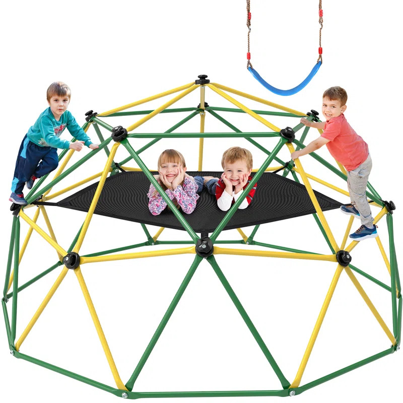 2 In 1 Hammock Swing Climbing Dome 10FT Dome Climber for Kids Outdoor Play Equipment, Supports up... | Wayfair North America