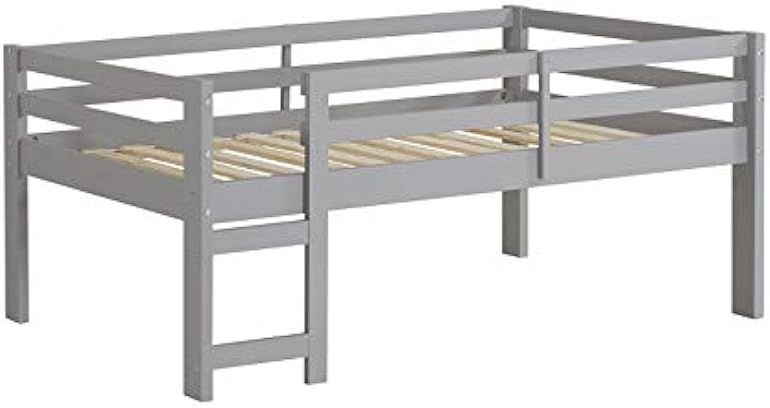 Walker Edison Alexander Classic Solid Wood Stackable Jr Twin over Low Loft Bunk Bed, Twin Size, G... | Amazon (US)