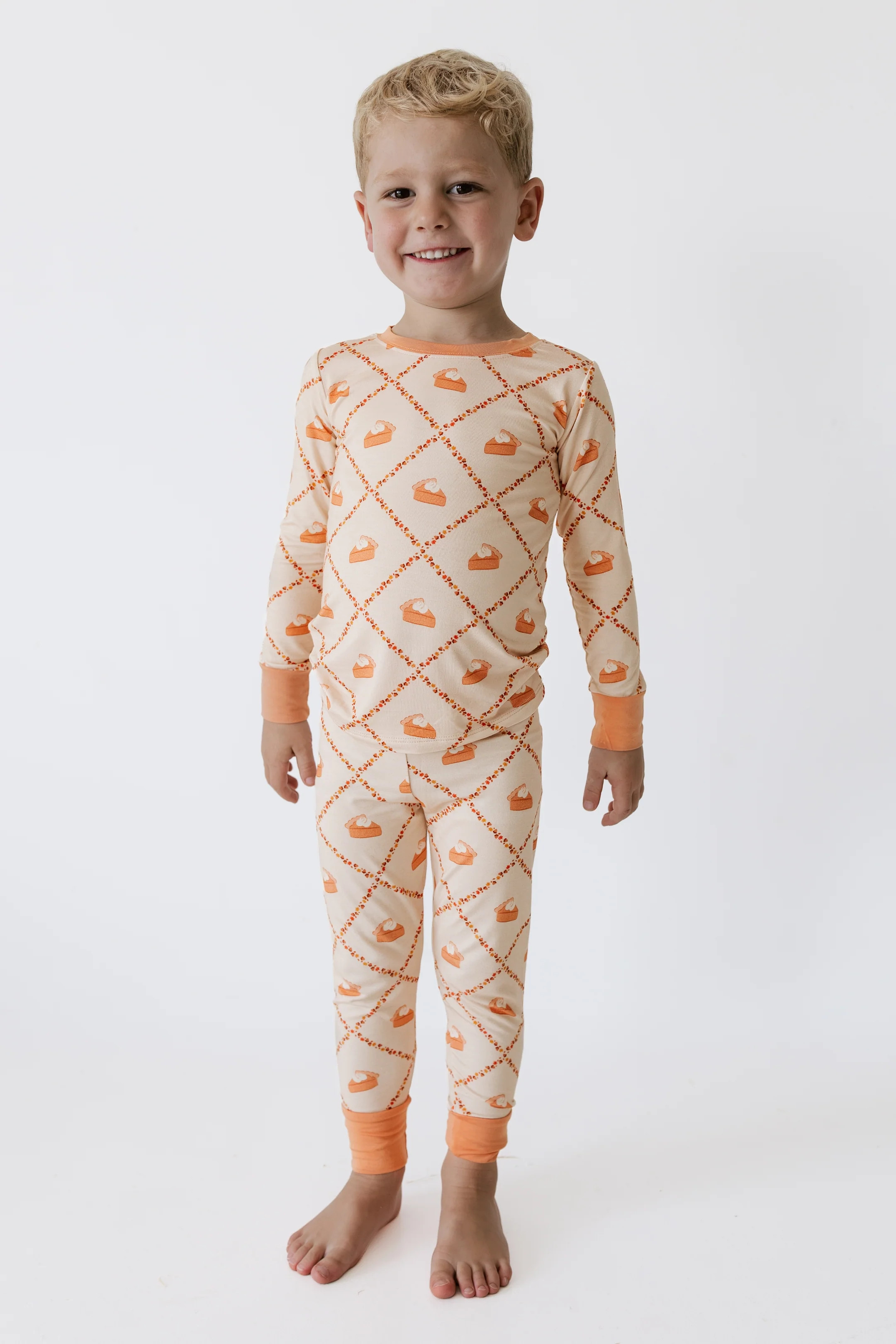 Fall Pie and Leaves Two Piece Set | Bamboo Kids Pajamas | In My Jammers | In My Jammers