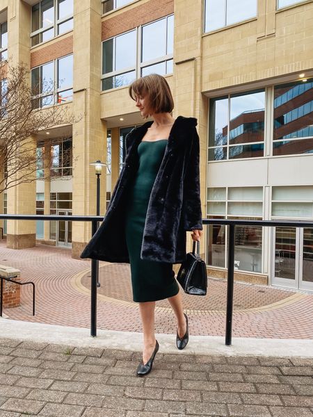 This faux fur coat is the most plush wonderful thing! Looks amazing with this green knit dress! 

#LTKsalealert #LTKSeasonal #LTKHoliday