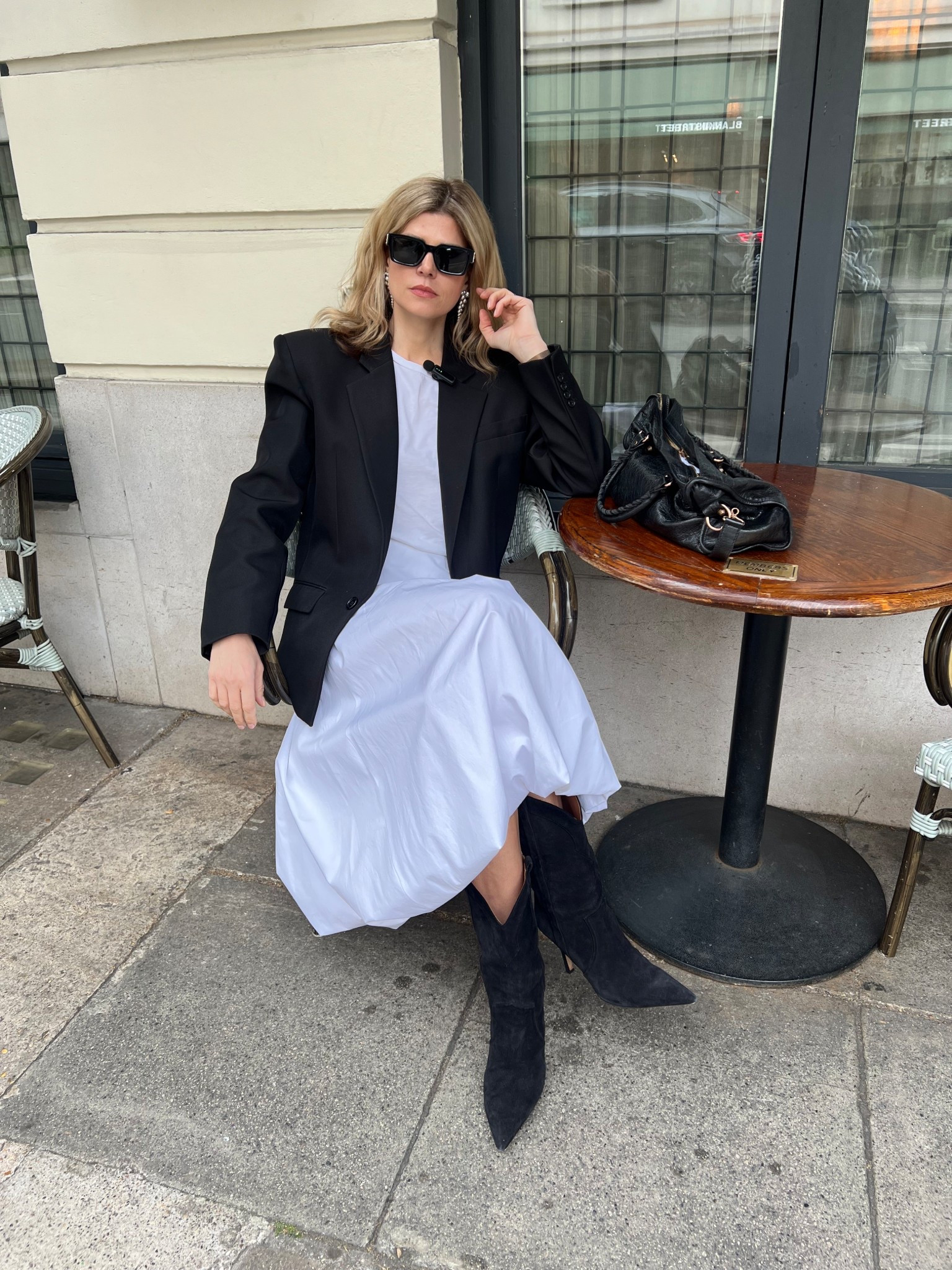 Balloon skirt, midi skirt, suede boots, balenciaga bag, Frankie shop blazer, Mytheresa, chic outfit 

#LTKspring #LTKuk #LTKdatenight