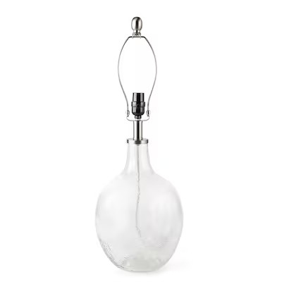 allen + roth 19-in Brushed Nickel/Clear Water Plug-in Glass Lamp Base | Lowe's