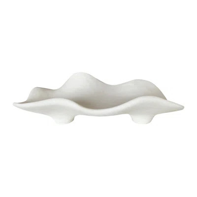 Sagebrook Home's Kelsi Quartz-Inspired 20" White Resin Tray - Perfect for Elegant Table Settings | Wayfair North America