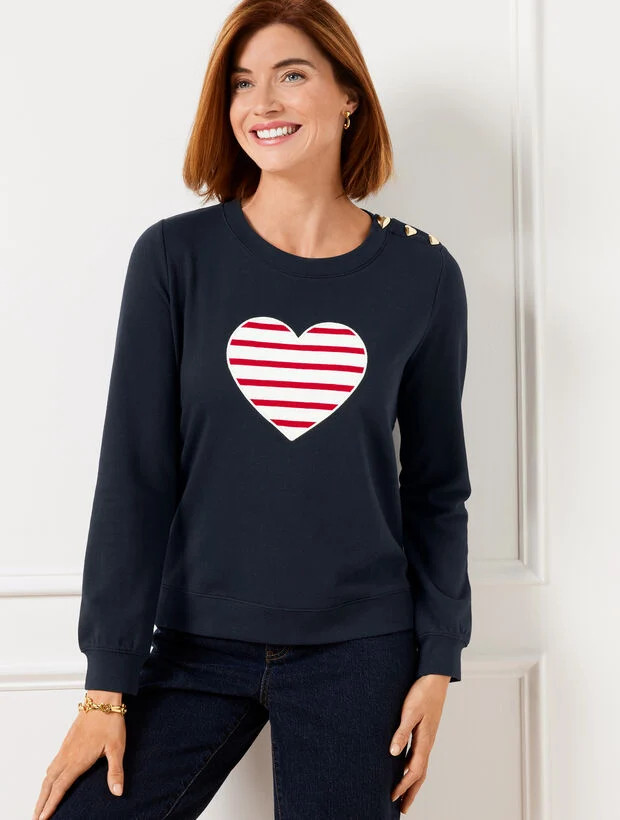 Crewneck Sweatshirt - Heart | Talbots