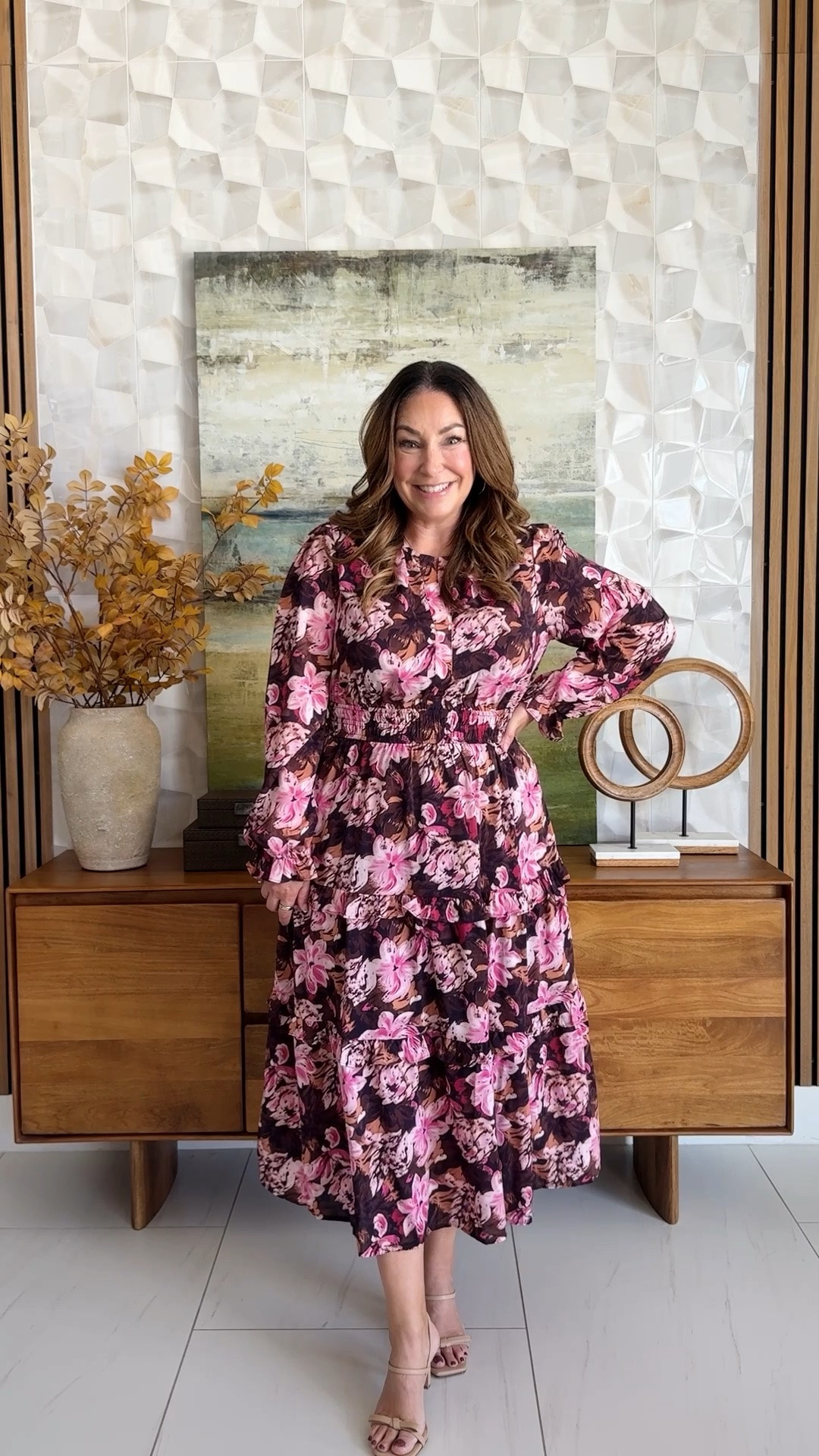 Fall Burgundy and pink midi dress great for family photos and events.  Wearing tts, large #falldress #amazonfashion

#LTKSeasonal #LTKOver40 #LTKMidsize