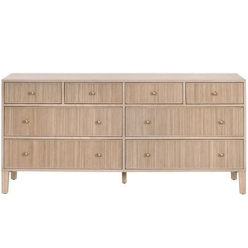 Linden Fluted 8-Drawer Double Dresser, Natural Oak  | One Kings Lane