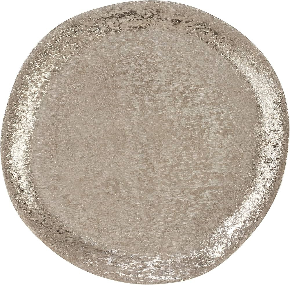 SARO LIFESTYLE CH496.S13R Brossé Collection Brushed Aluminum Chargers (Set of 4) 13" Silver | Amazon (US)