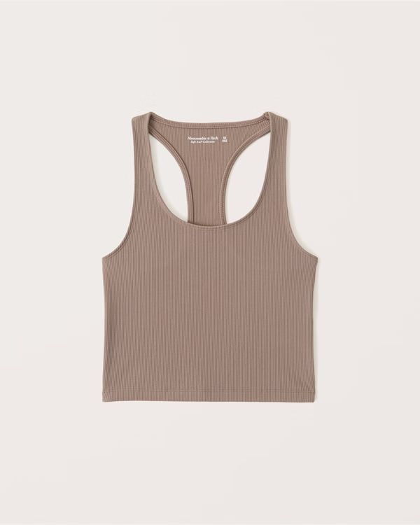 Seamless Ribbed Racerback Scoopneck Tank | Abercrombie & Fitch (US)