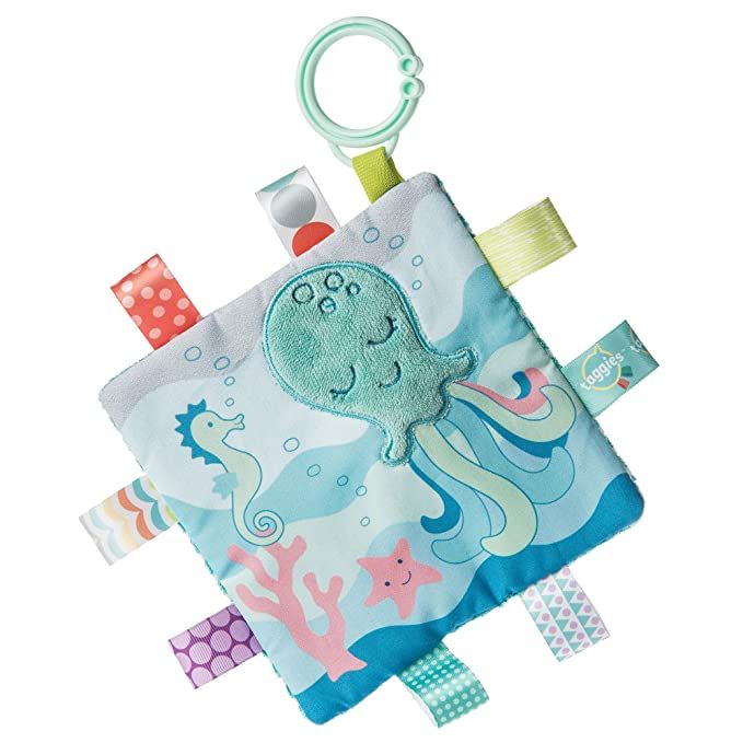 Taggies Crinkle Me Toy with Baby Paper & Squeaker, 6.5 X 6.5", Sleepy Seas Octopus | Amazon (US)