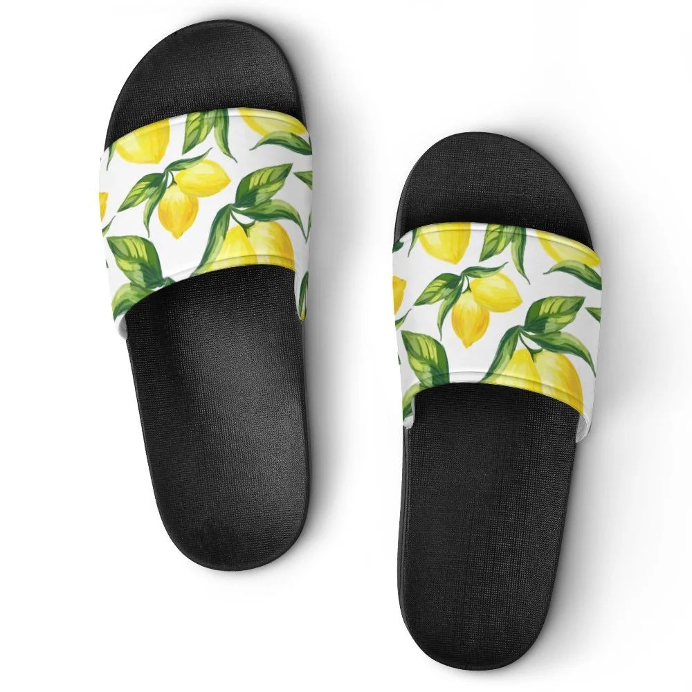 GZHJMY Stylish Slides for Women Men, Yellow Vintage Lemon Soft Flexible Slip-on Sandals Slippers | Walmart (US)
