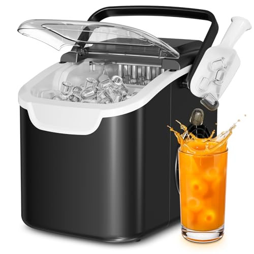Antarctic Star Countertop Ice Maker, Portable Ice Machine with Carry Handle, 27Lbs/24H, 2 Sizes Bullet Ice, 8Cubes in 6 Mins Office/Kitchen/Bar Black | Amazon (US)