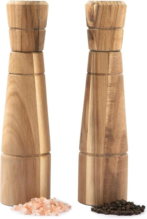 Wood Salt and Pepper Grinder Set of 2, Wooden Grinder, Shakers with Adjustable Coarseness, Mill S... | Amazon (US)