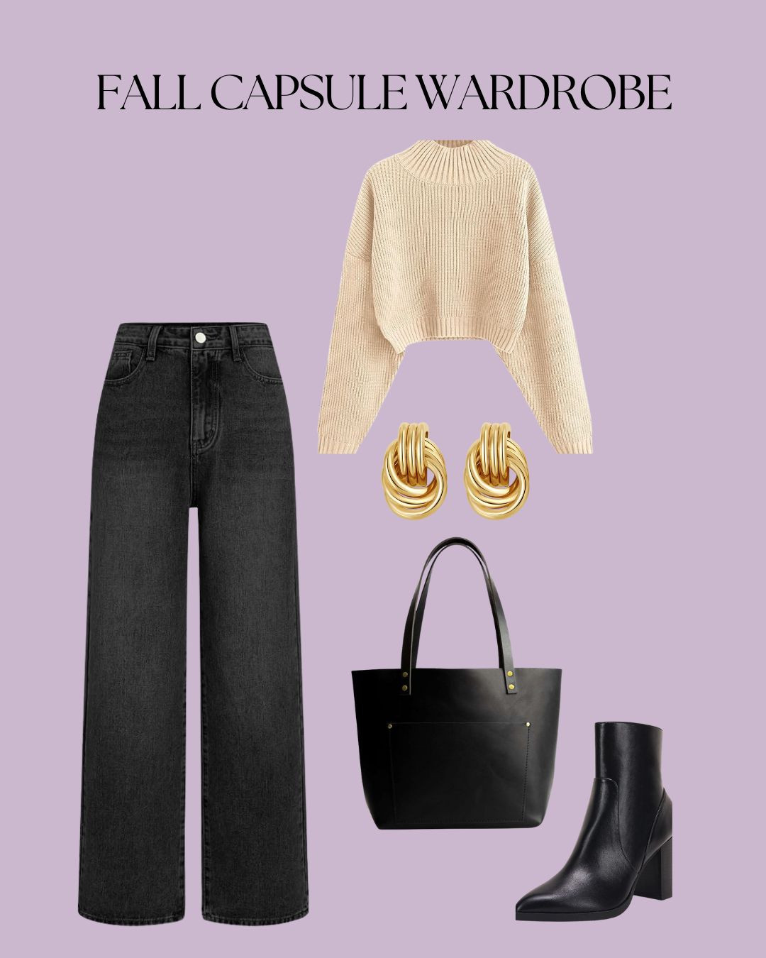 Obsessed with this combo: an apricot cropped turtleneck from ZAFUL paired with sleek black wide-leg jeans from CIDER for the ultimate cool-girl contrast. Finished the look with black LAICIGO ankle boots, a classic Portland Leather purse in black, and minimal gold knot earrings. Cozy, elevated, and ready for anything ✨ 

 #LTKSeasonal #LTKFindsUnder100 #LTKStyleTip