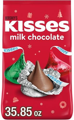 HERSHEY'S KISSES Milk Chocolate, Christmas Candy Bulk Bag, 35.85 oz | Amazon (US)