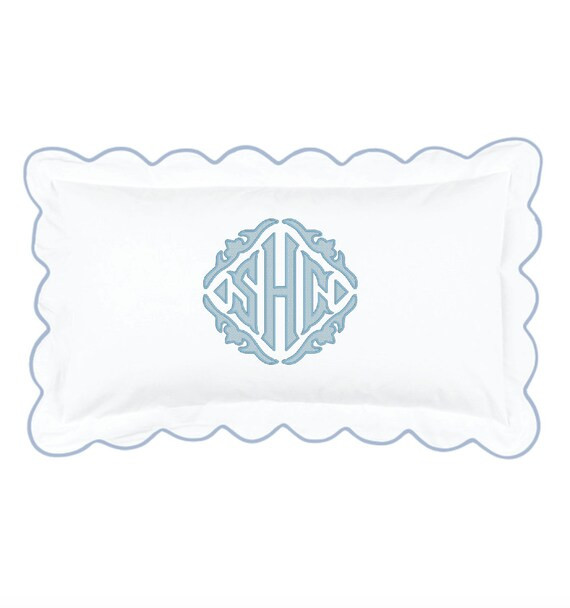 Scallop King Sham with Monogram | Etsy (US)