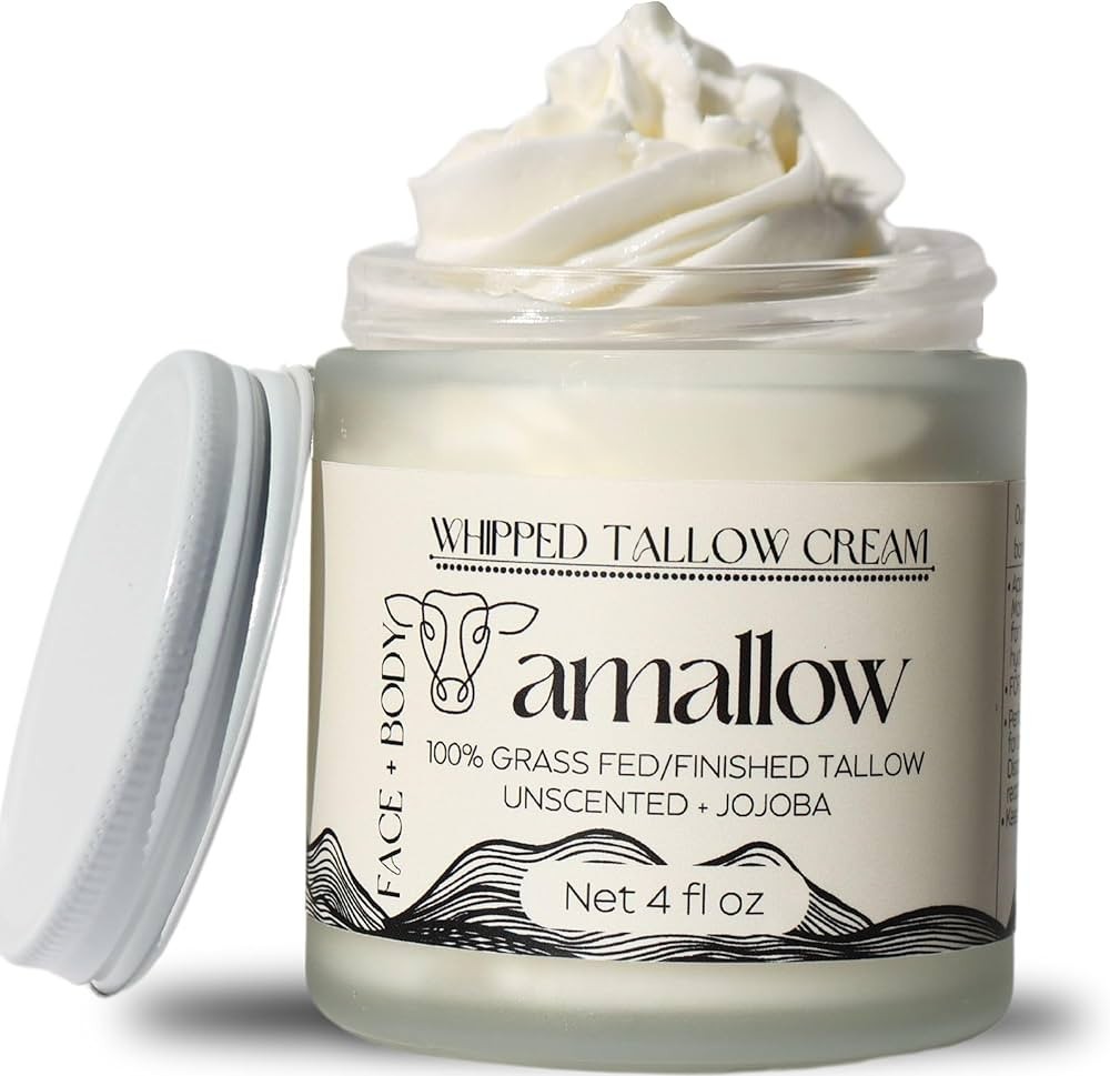 100% Grass Fed Beef Tallow for Skin Care - Face + Body - Whipped Moisturizer for Sensitive Skin -... | Amazon (US)