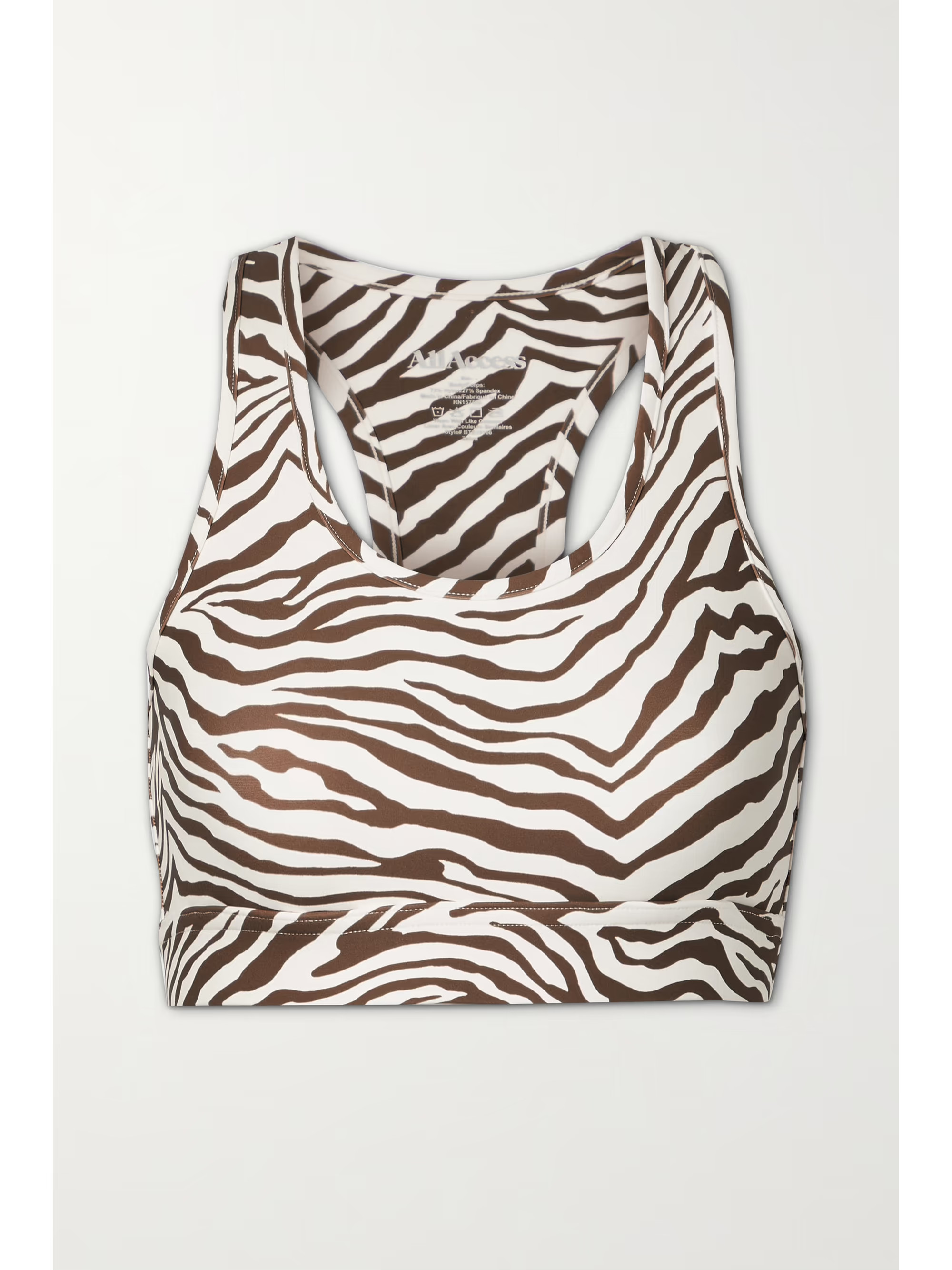 Front Row zebra-print stretch sports bra | NET-A-PORTER (US)