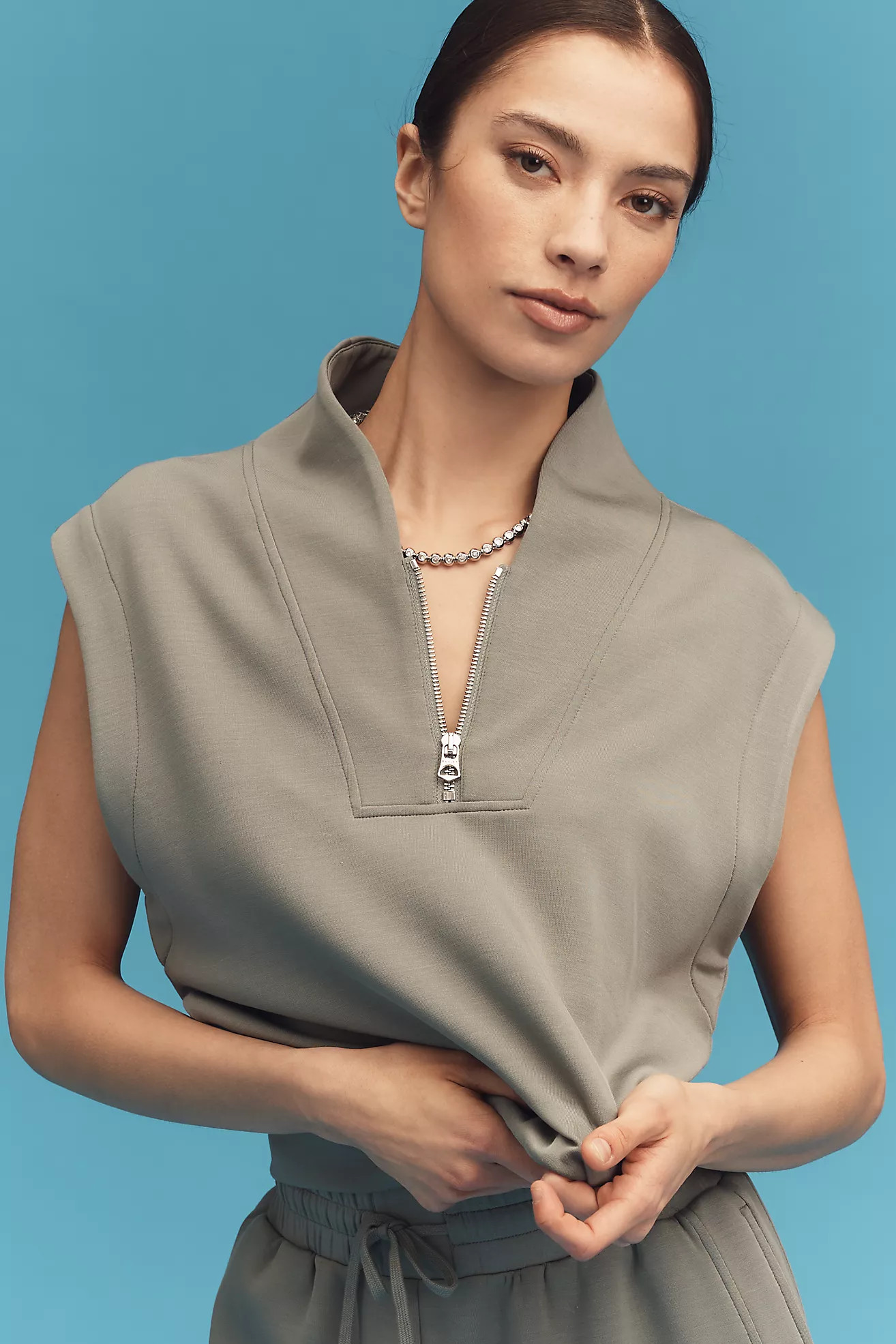 Varley Loretta Sleeveless Half-Zip Sweatshirt | Anthropologie (US)