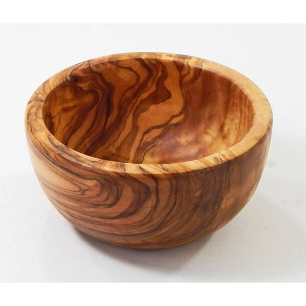 Handmade Olive Wood Round Serve Bowl - Small (6") by Le Souk Olivique (Tunisia) | Bed Bath & Beyond
