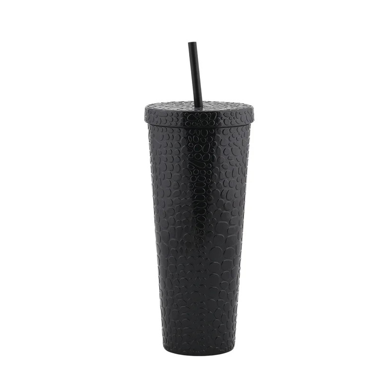 Mainstays 26 ounce Animal Print Textured Double Wall Tumbler, Black | Walmart (US)