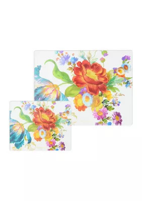 MacKenzie-Childs Flower Market Glass Cutting Board - Set of 2 | Belk