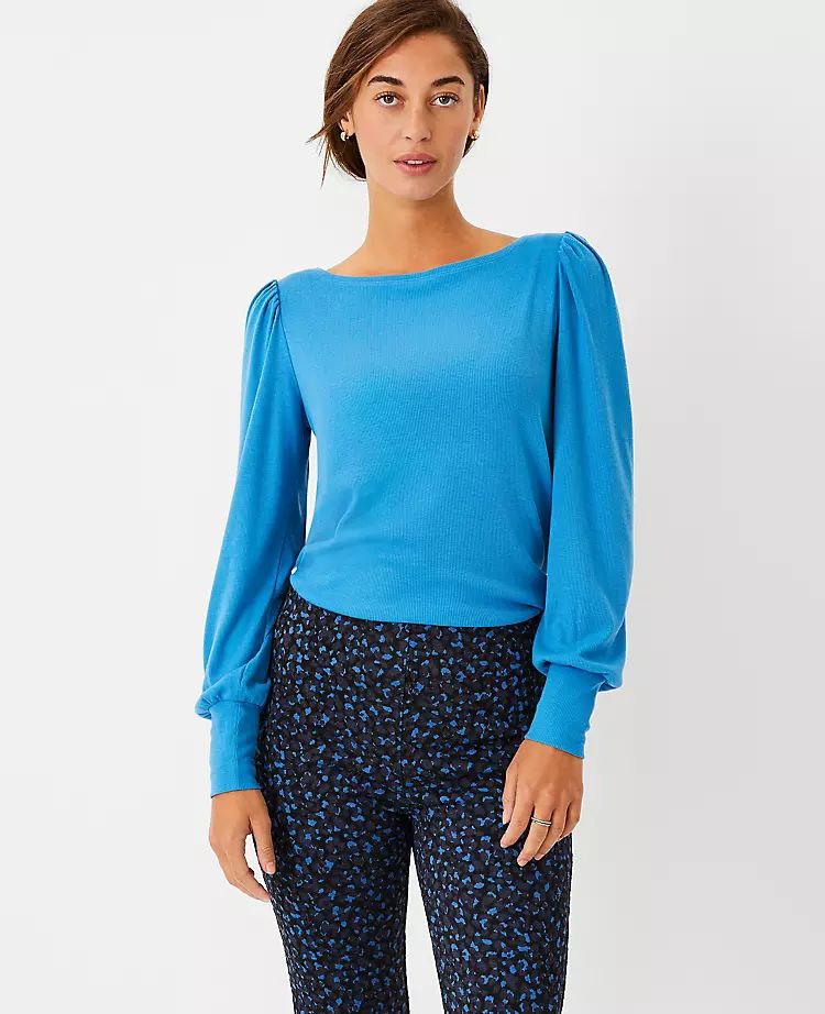 Draped Sleeve Boatneck Top | Ann Taylor (US)