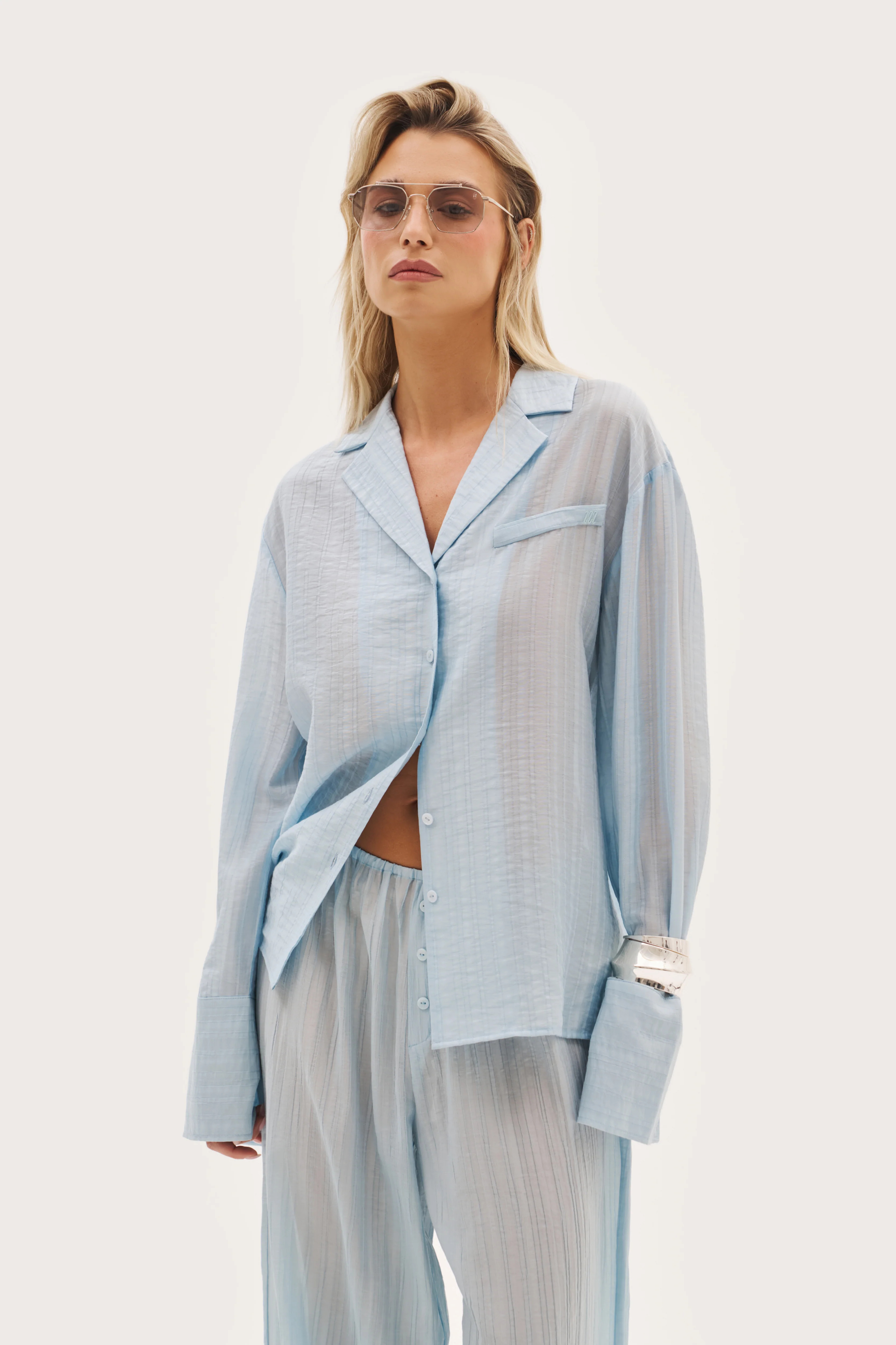 Maebe Cove Oversized Shirt - Delicate Blue | Maebe UK