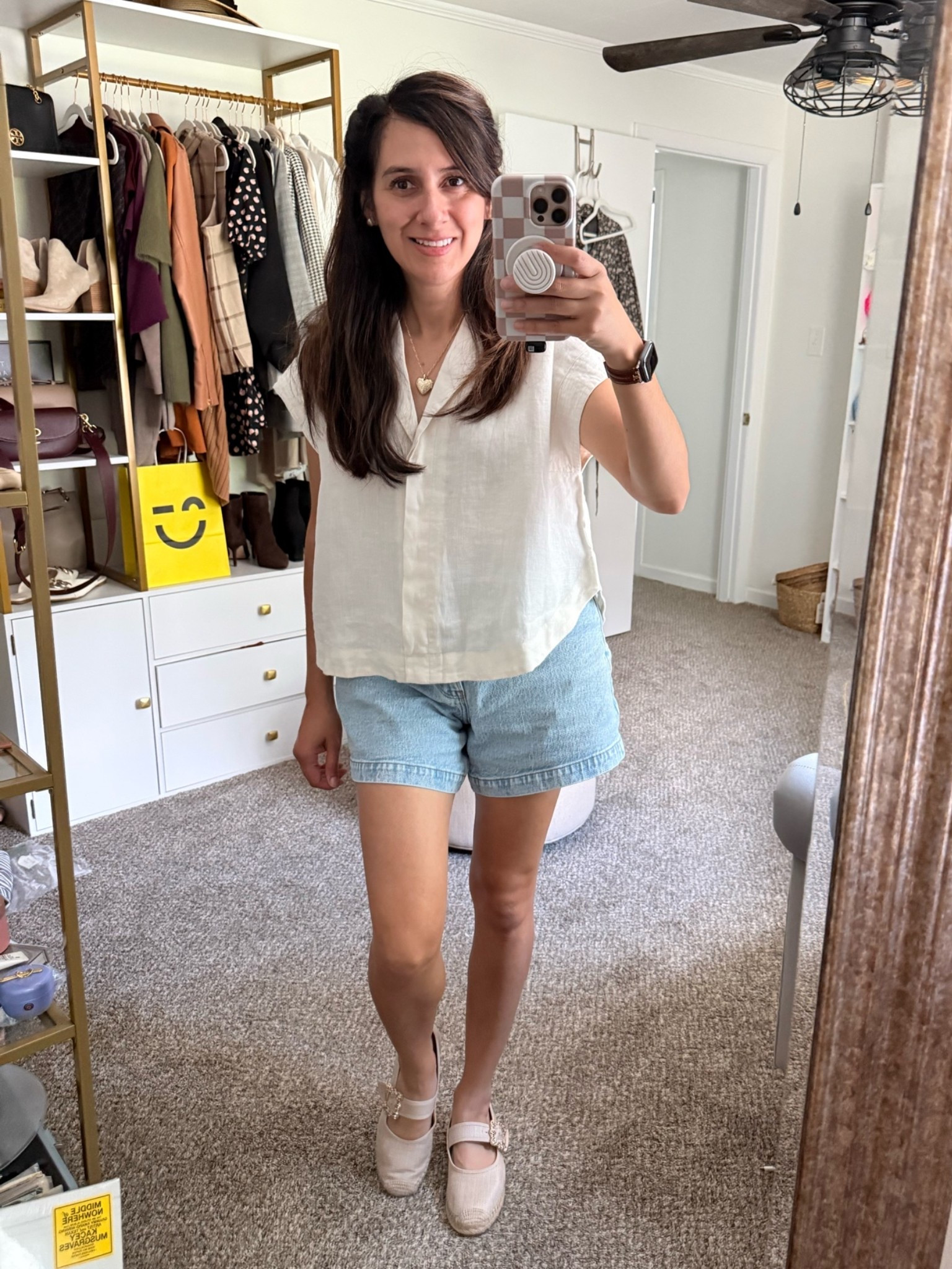 Women in their 40s, who want to look cute in the summer without sacrificing comfort

The linen top I’ll be wearing on repeat all summer. 

Nothing beats a classic white linen top for effortless summer style. Paired with light wash denim shorts and feminine Mary Jane flats, this outfit is breathable, timeless, and perfect for everything from weekend errands to vacation days.

Save this for your next summer shopping haul!!!

#LTKootd #LTKSeasonal #LTKOver40